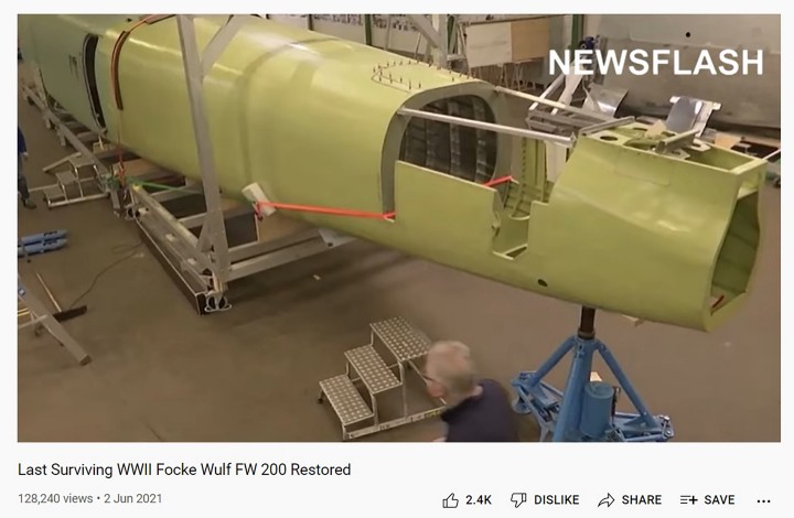 Picture shows a moment from the 'Last surviving WWII Focke Wolf' Youtube