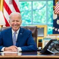 Smiling Joe Biden White House photo