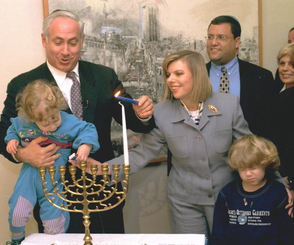 Benjamin Netanyahu and family Hannukah