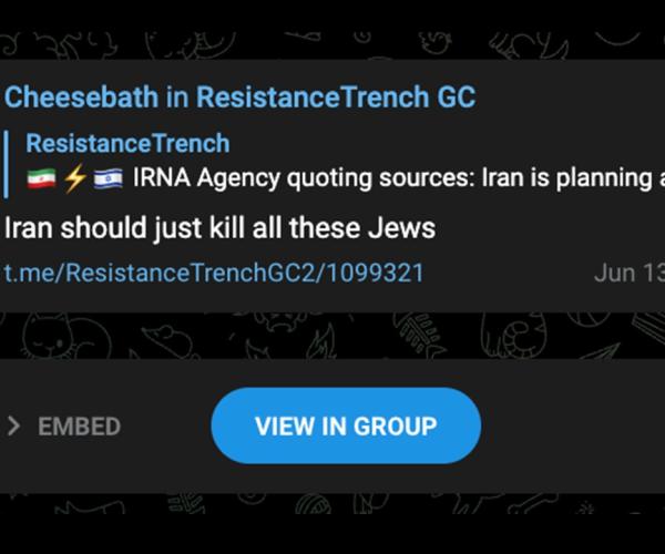 Antisemitism on telegram