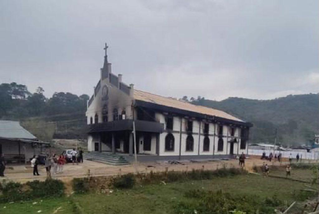 Burned church Manipur, India